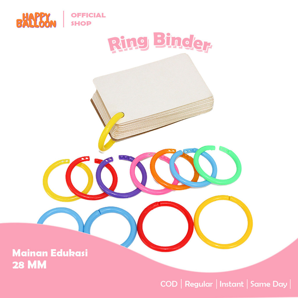 

HappyBalloon 5pcs Ring Binder / Ring Binder Warna Warni / Ring Buka Tutup