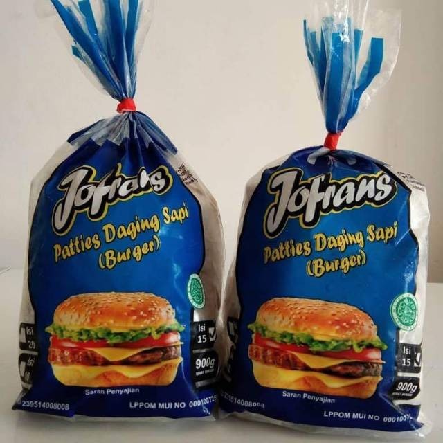 

JOFRANS BURGER BEEF PATTIES DAGING SAPI 900GR 15PCS / ISIAN BURGER