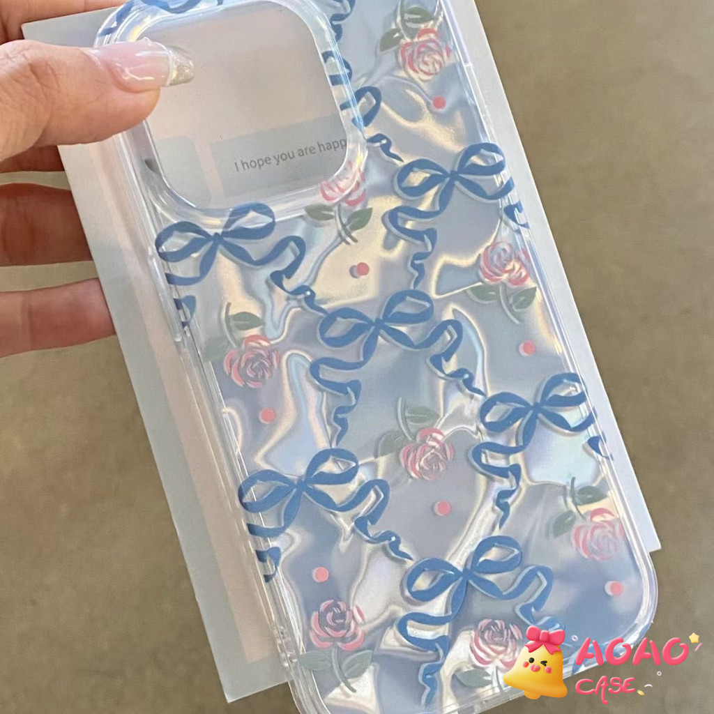 Case HP Untuk IPhone 13 11 15 14 12 Pro Max 7Plus XR 7 8 6S 6 15 14 Plus X XS Max SE 2020 Bunga Bowk