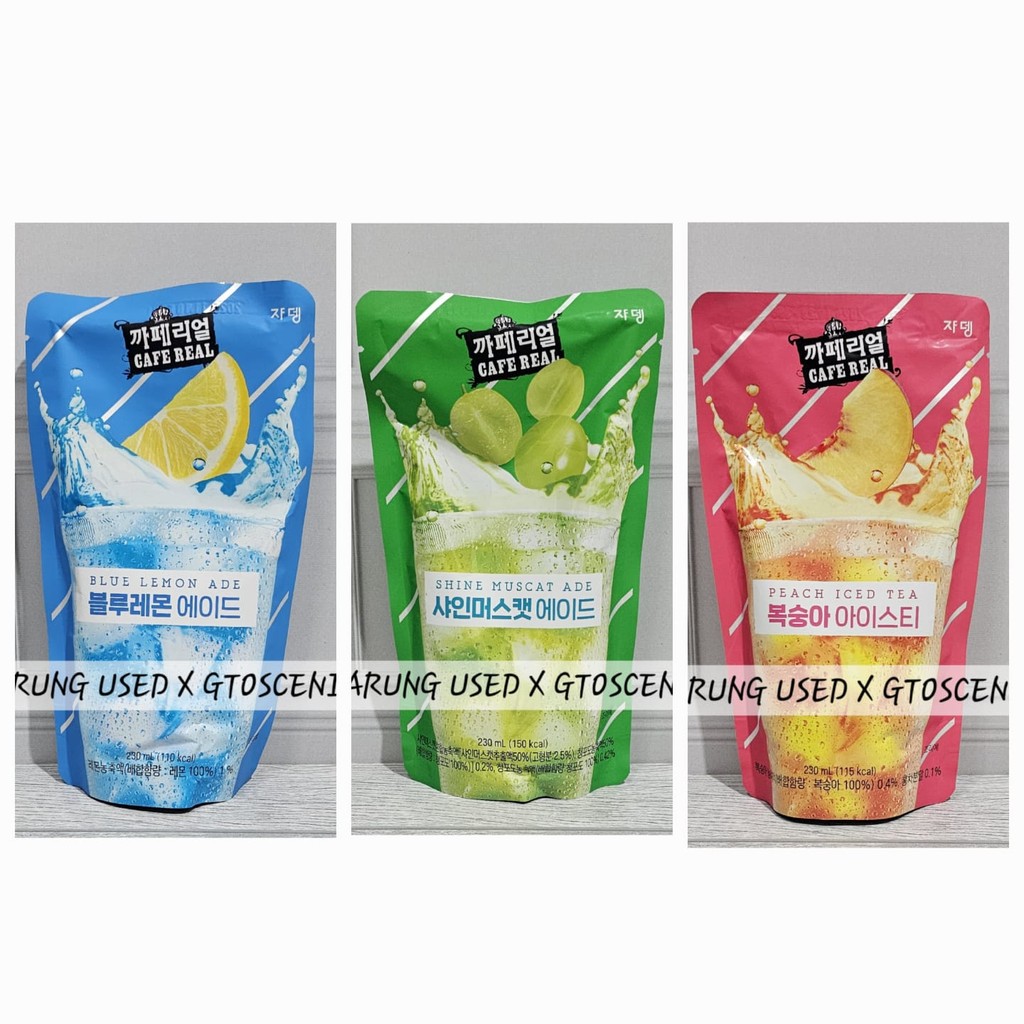 

JARDIN CAFE REAL 230 ml PEACH ICED TEA | BLUE LEMON ADE | SHINE MUSCAT