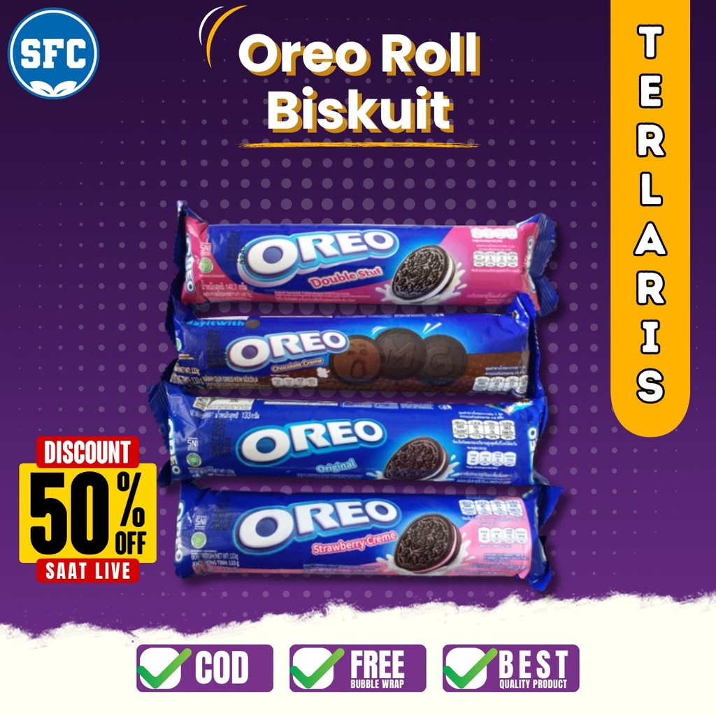 

BISKUIT OREO WAFER SANDWICH ROLL CREAM RED VELVET ALL VARIAN SNACK MAKANAN RINGAN - ecer