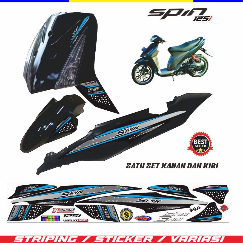 STIKER TERBARU STIKER SPIN 125 /  STIKER MOTOR SPIN / STRIPING SUZUKI SPIN
