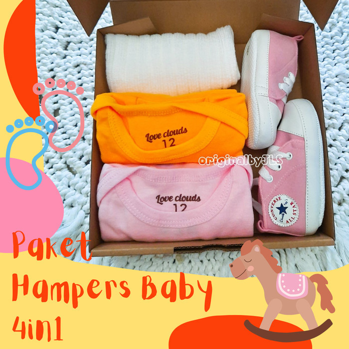 

DISKON Hampers Bayi | Newborn Baby Gift Set Unisex| Kado Lahiran Bayi 4IN1 - ORANGE-PINK, NEWBORN