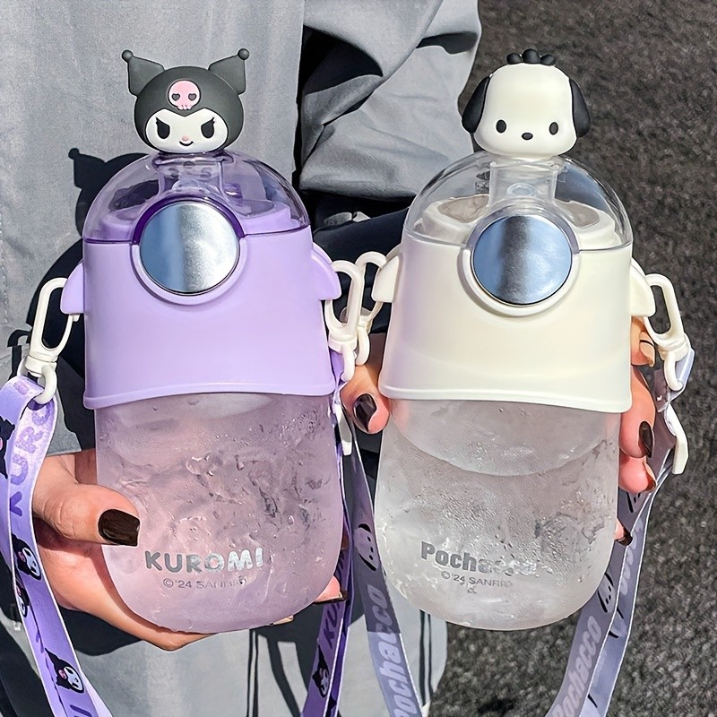 

MINISO Sanrio 630ml Plastic Cup Kuromi Cinnamoroll Melody Series Drinking Water Bottle Cup Straw Carrier Portable Holiday Gift