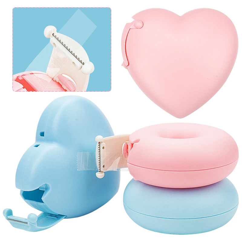 

Creative Tape Dispenser Portable Donut Tape Cutter Paper Tape Invisible Holder School Office Desk Organizer DIY Specialized Tool