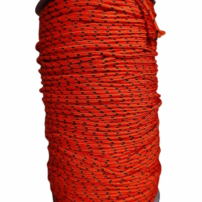 Dubo Tali Prusik Rol 3mm-Tali frusik-Tali paracord-Tali masker-Tali Gelang - Orange/Hitam
