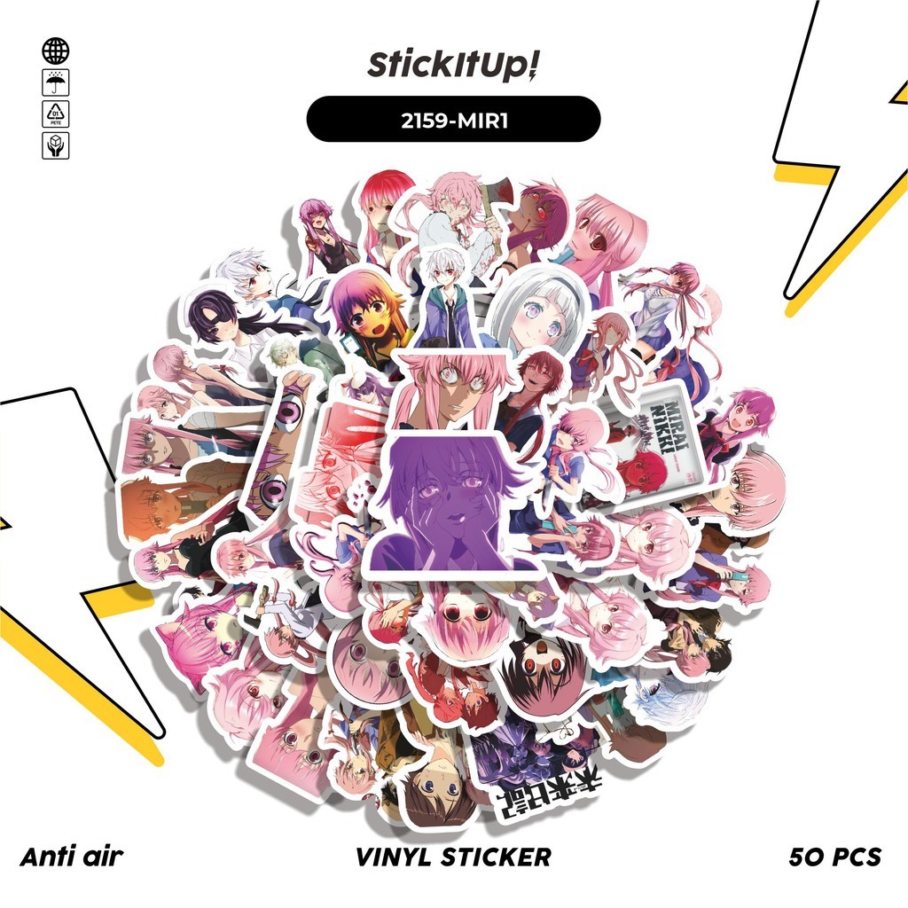 

COD✨ 50 Pcs Stiker ANIME SERIES MIRAI NIKKI CHARACTER MIX 01 Lucu Anti Air Untuk Dekorasi Notebook Sepeda Skateboard Handphone DIY