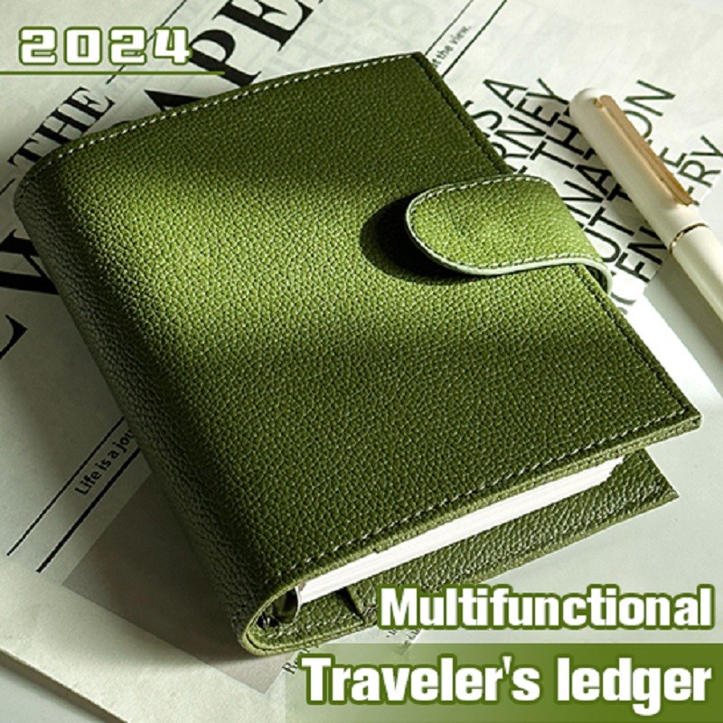 

Moterm Luxe 2.0 Series Pocket Size Planner Pebbled Grain Leather A7 Notebook with 30MM Ring Mini Agenda Organizer Diary Notepad