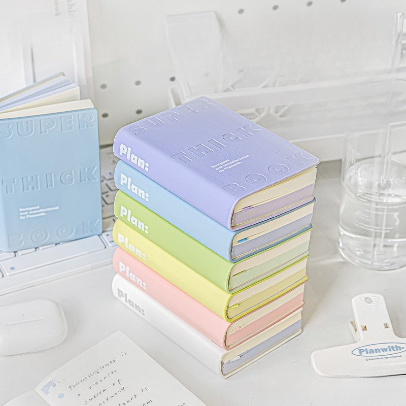 

Super Thicken Candy Color Diary Journal Notebook Business Office Portable Meeting Record Notepad 80 Sheets School Stationery