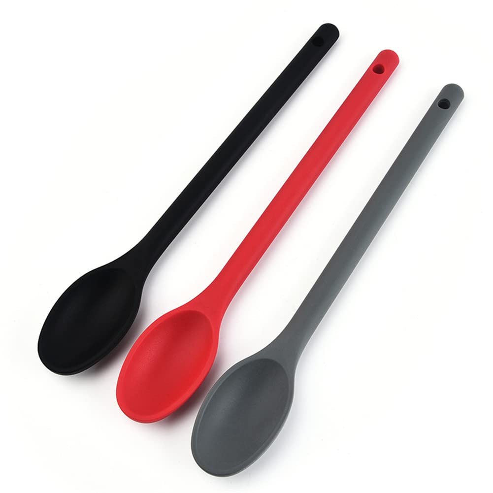 

Silicone Spoon Kitchen Cooking Integrated Spoon for Food Stirring Restaurants Hotels Cutlery Tableware Kitchen Accessory