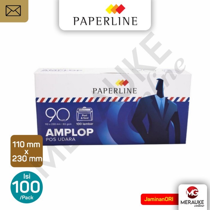 

Amplop Paperline Putih Garis / Air Mail 90 APS 80gsm