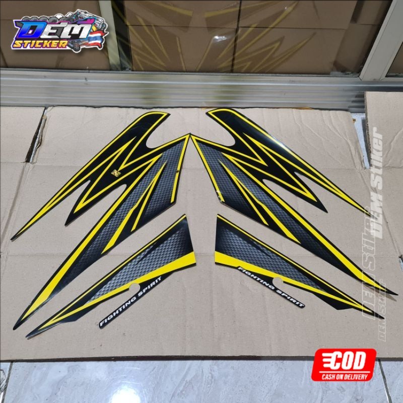 STRIPING STIKER TENGKI RX KING 2003 CUSTOM KUNING