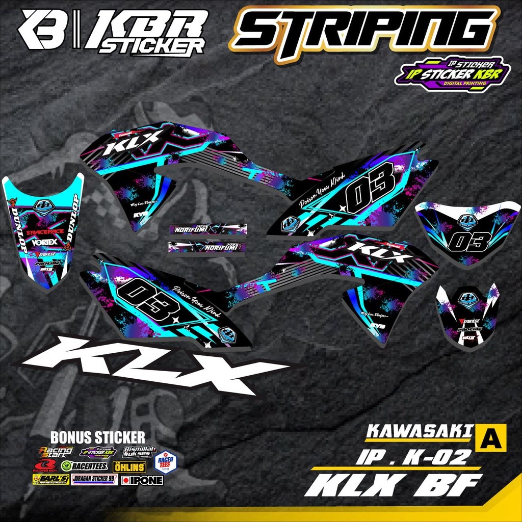 Striping Klx Bf 150 Extreme KLX G Original / Sticker Motor Kawasaki Variasi / Klx Bf Klx Extreme 150