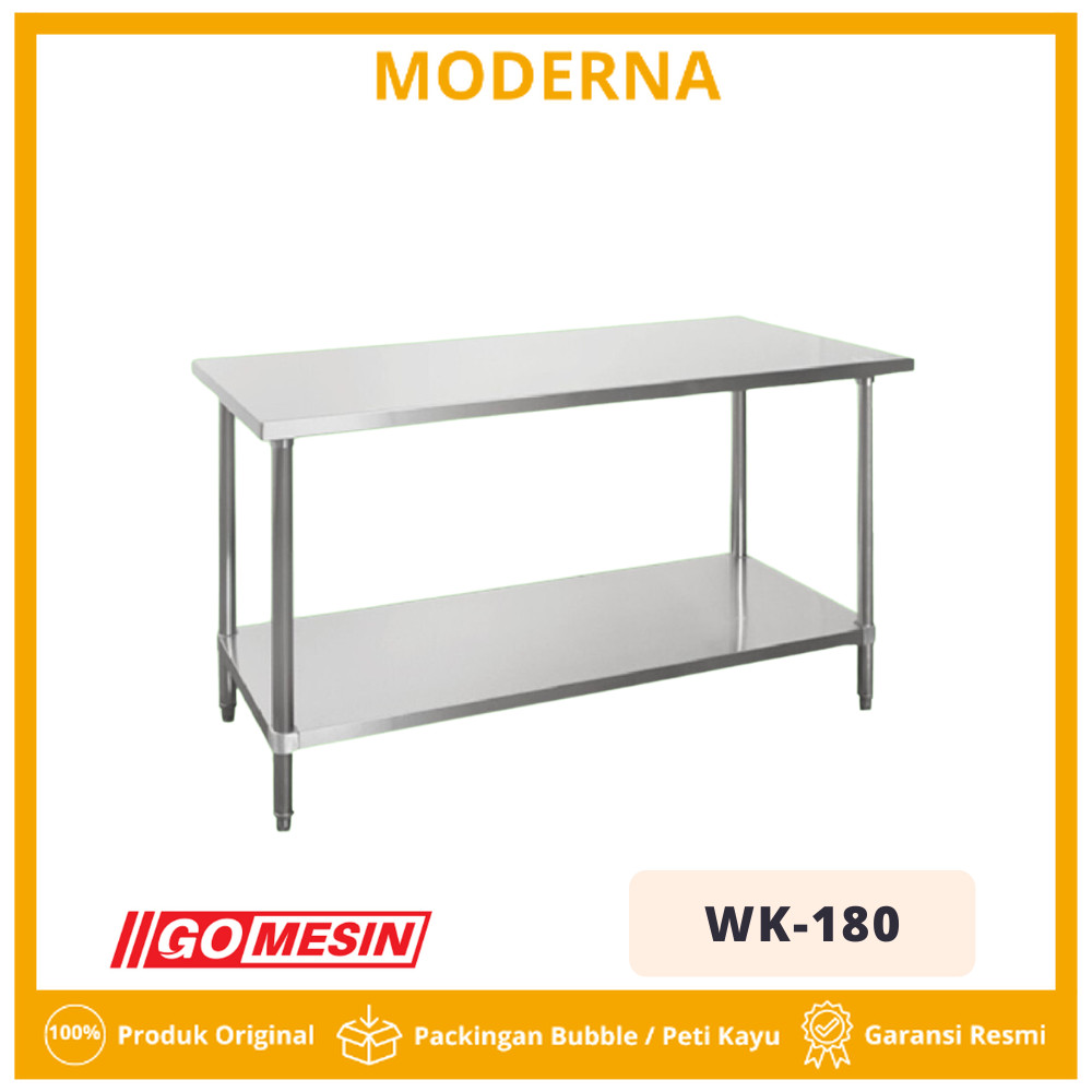 MEJA STAINLESS DAPUR / MEJA STAINLESS STEEL DAPUR / MEJA DAPUR STAINLESS / WORKING TABLE WK 180 KNOC