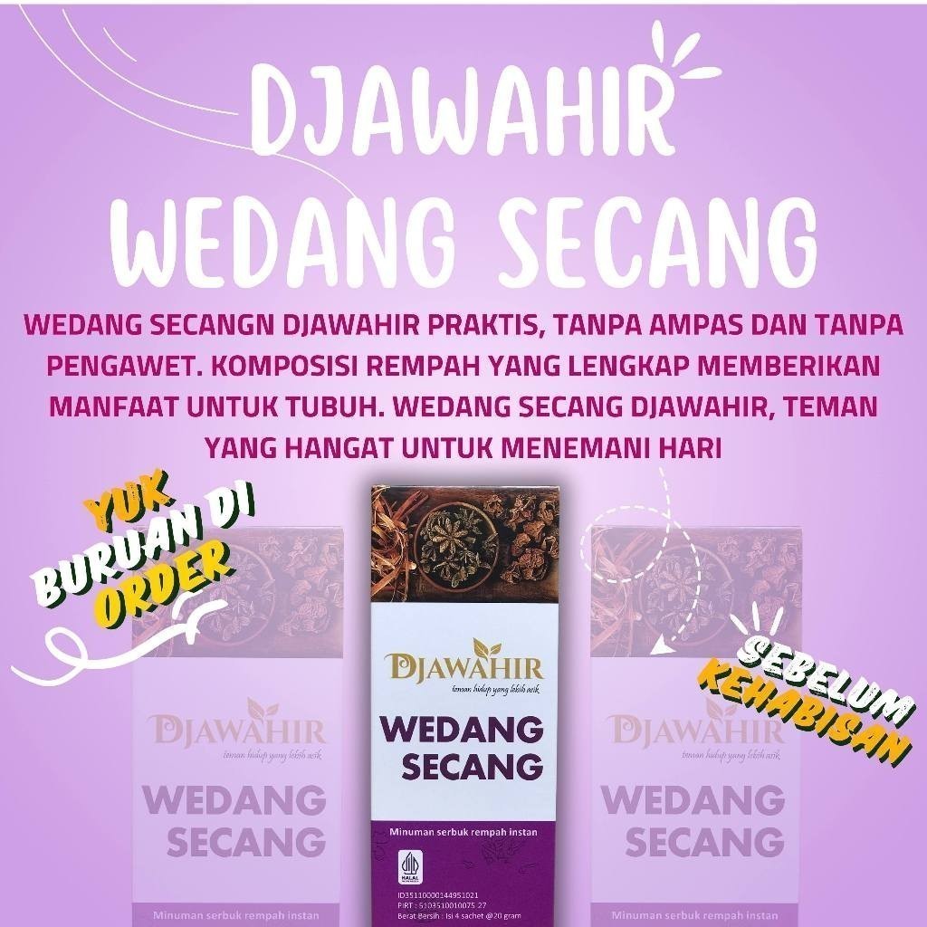 

TERMURAH DJAWAHIR Wedang Secang BOX isi 4 sachet @20gr AS