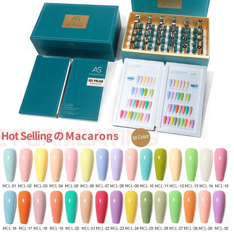 1 Set AS NAIL GEL KODE (MCL) PASTEL MACAROON AS KUTEK GEL 1 SET 30 WARNA / ANOTHER SEXY KUTEK GEL PA