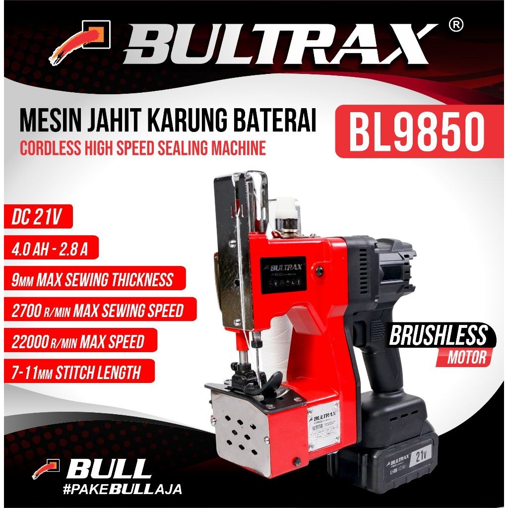 BULTRAX Mesin Jahit Karung Baterai BL9850 Cordless