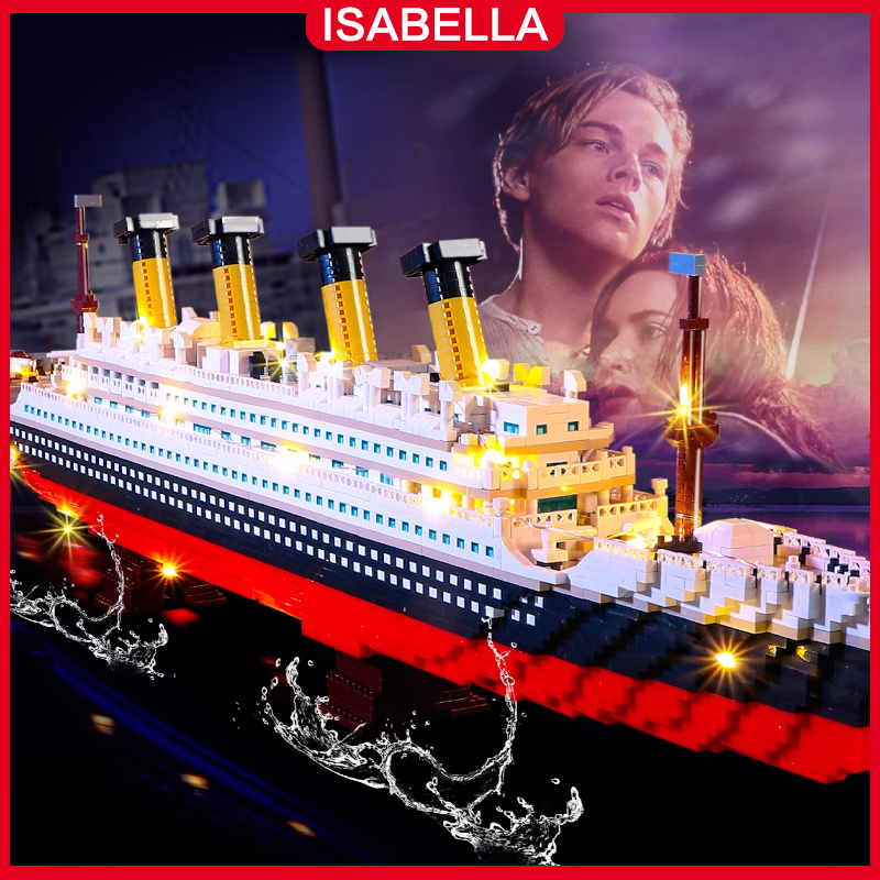 ISABELLA 1878Pcs Mainan Block Kapal Pesiar Besar Dengan Lampu / Kapal Pesiar Block Toys / Kapal Pesi