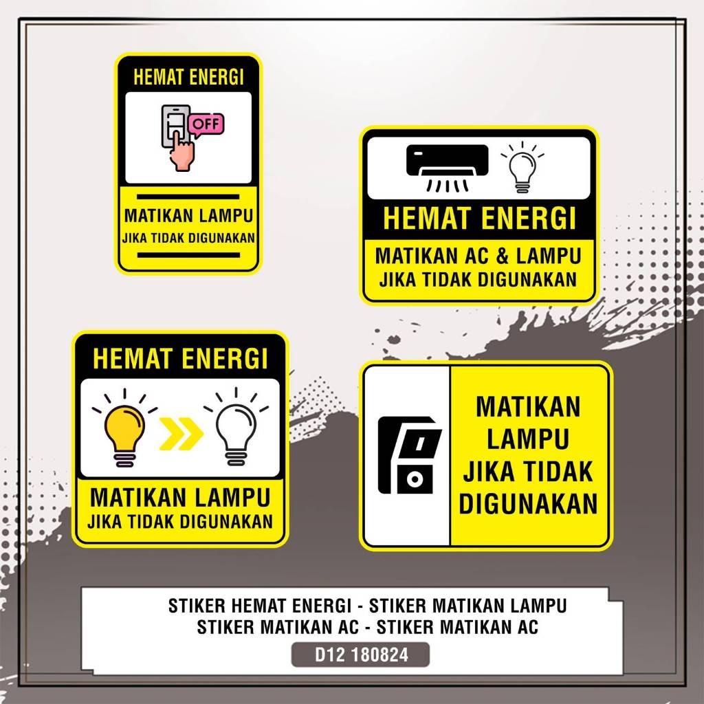 

STIKER HEMAT ENERGI | STIKER MATIKAN LAMPU | STIKER MATIKAN AC | STIKER MATIKAN AC