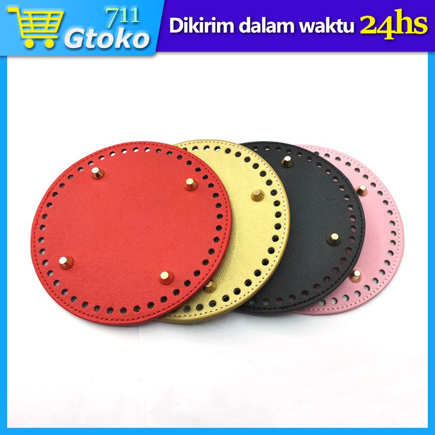 Alas Tas Rajut Kulit Bulat Ukuran 15 cm Aksesoris Tas Wanita