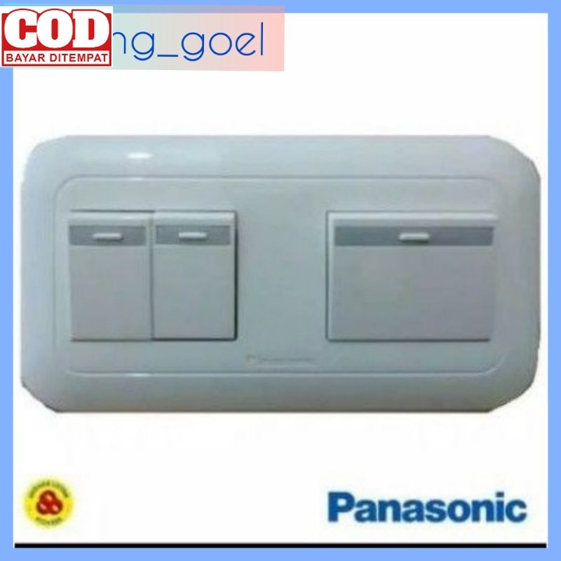 Saklar Triple Panasonic / Saklar 2 Gang 3 Device/ Saklar 3 Mata Panasonic