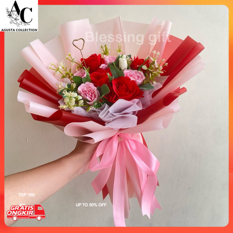 Bunga Dekorasi / (Di Kirim Hari ini) Buket Bunga Artificial Premium | Flowers Bucket | buket bunga p