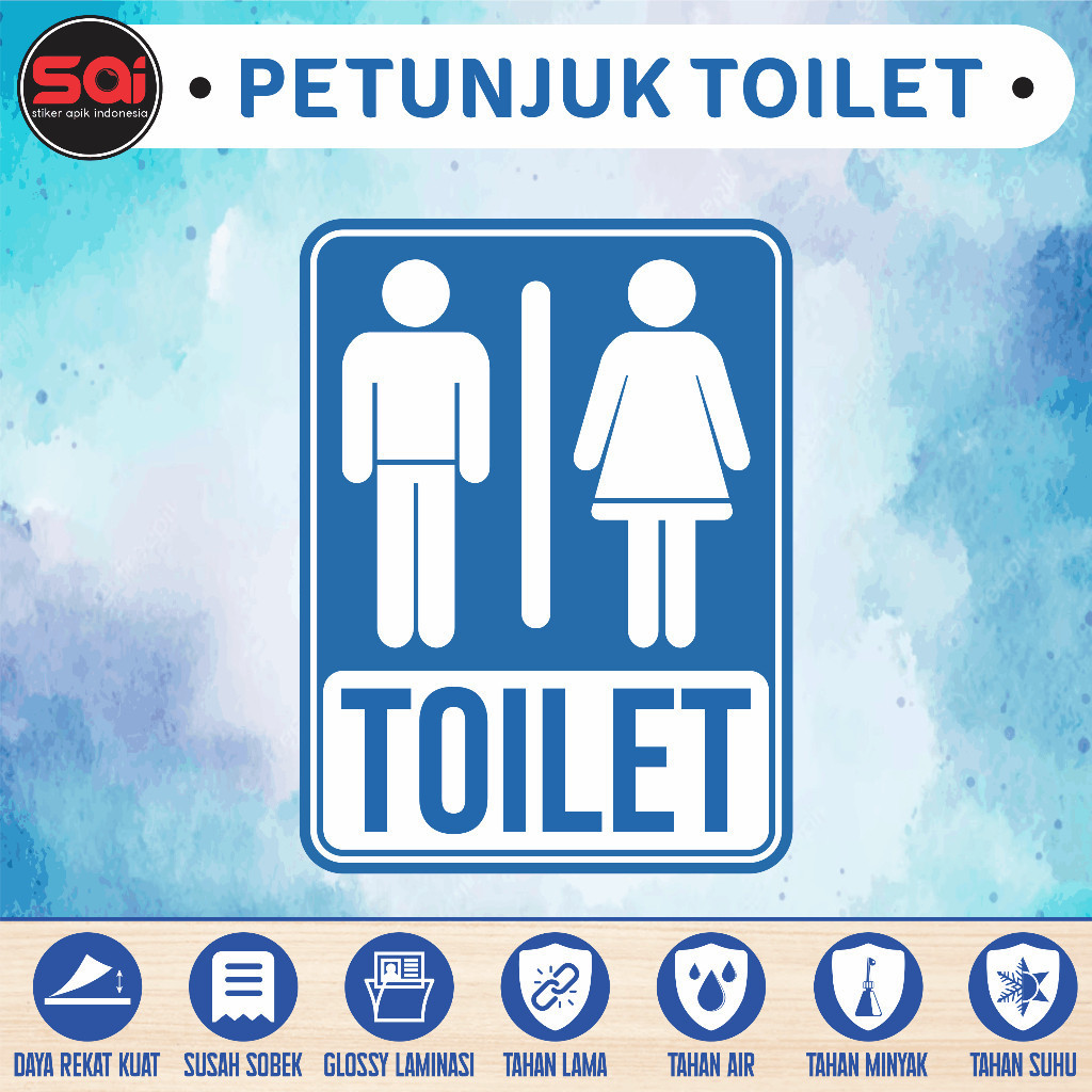 

stiker vinyl anti ait PETUNJUK TOILET PORTRAIT ANTI AIR laminasi glossy CingWangPrint