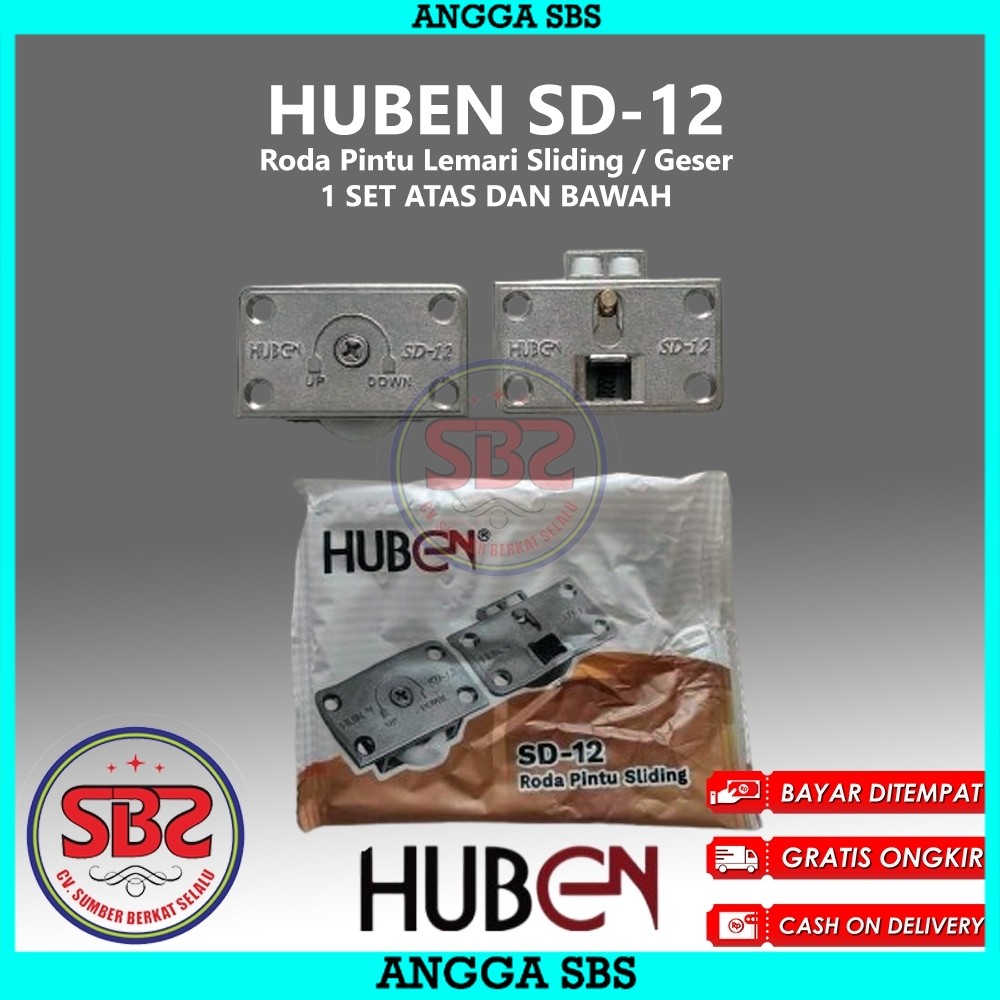 Roda Sliding SD12 SD-12 SD 12 Huben / Roda Sliding Rel Aluminium HUBEN SD02 U dan M / Roda SD12 - Ro