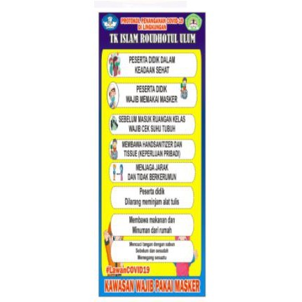 X/Y Banner Protokol Kesehatan Sekolah Uk. 160 x 60 cm - CingWangPrint