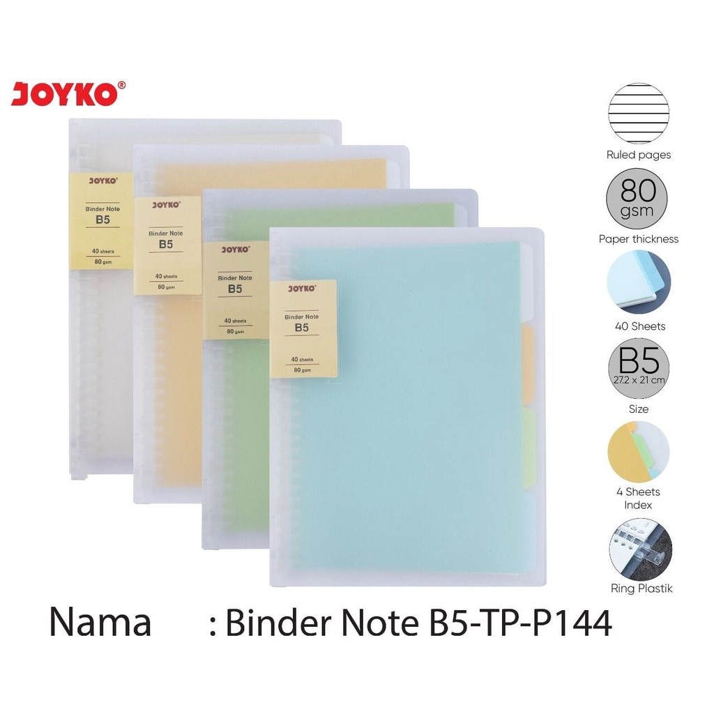 

Binder Note Cover Transparant Buku Tulis Joyko B5-Tp-P144