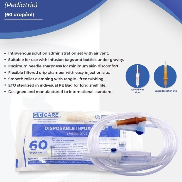 GIDCARE Infusion Set Child Standart Type / Alat Selang Infus Set Anak Disposable