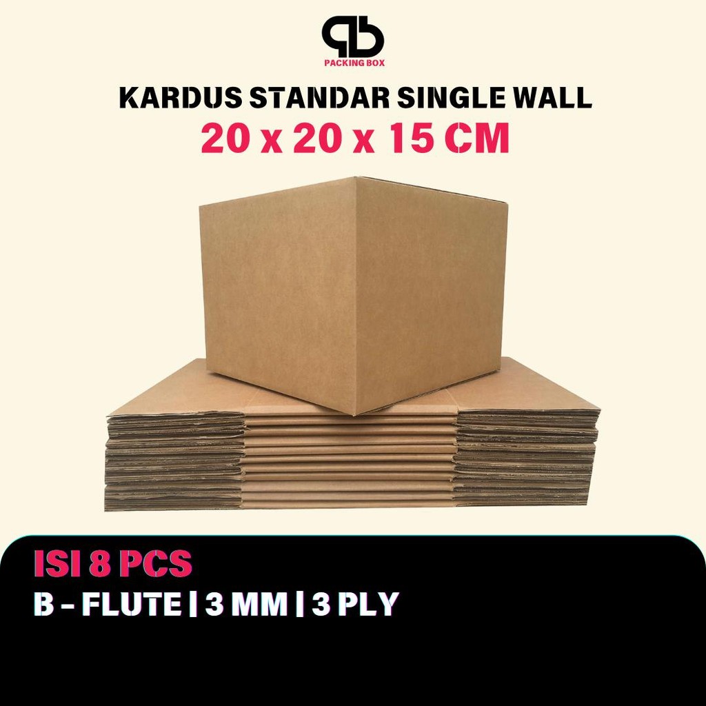 

[8PCS] Packaging Box 20x20x15 Kardus Karton Kotak Dus Packing Topi Polos Murah Tebal 3 mm