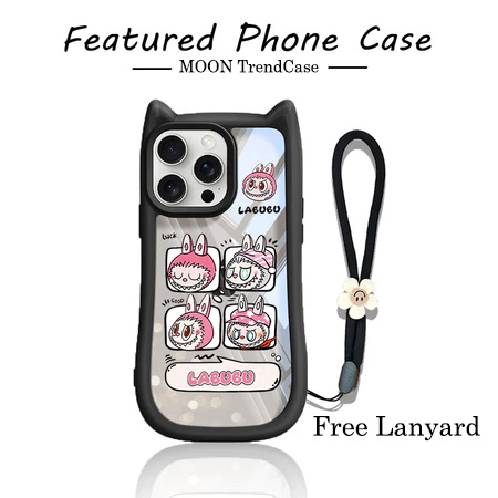 【Ready】Case Labubu iPhone Pink Premium Softcase Telinga Kucing Iphone 11 for iPhone IP11 IP12 PRO MA