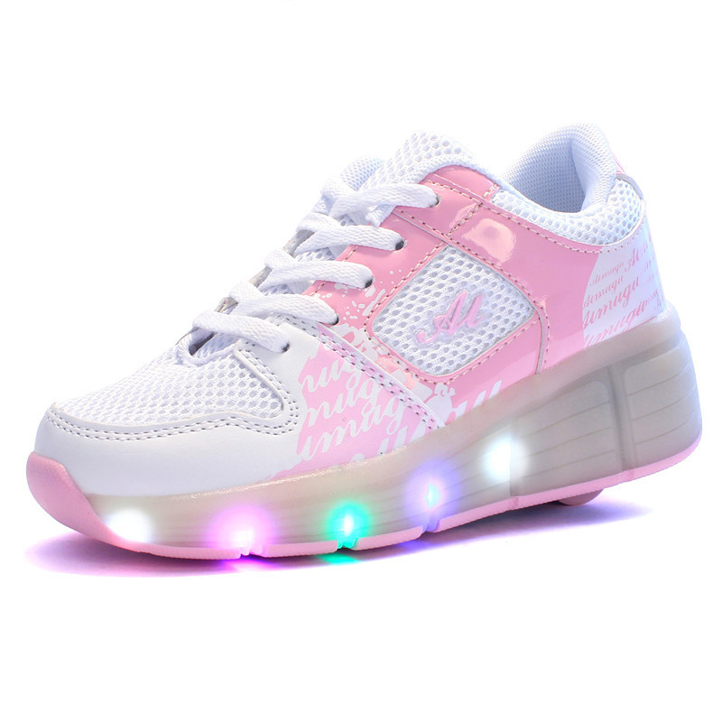 One Wheels Luminous Sneakers Led Light Roller Skate Shoes for Children Kids Led Shoes Boys Girls Sho