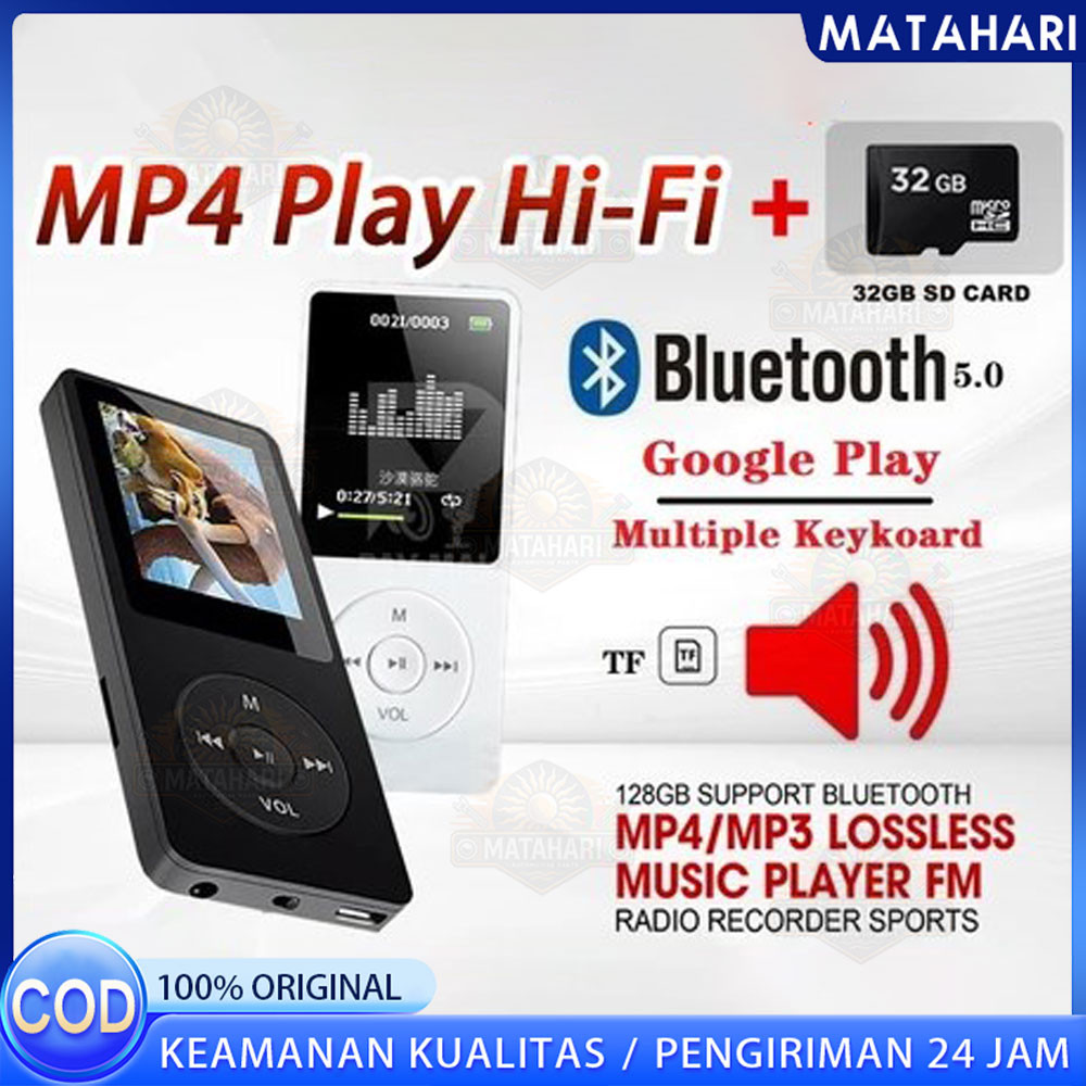 MP4 Player Bluetooth MP3 Mini Player Bluetooth MP3 Bluetooth Speaker Free 32GB Card USB/Type C 1.8 I