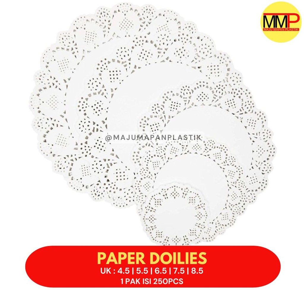 

Paper Doilies / Paper Doyleys Kertas Renda Bulat isi 250 pcs / Kertas Tutup Nasi Kotak