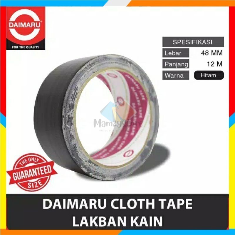 

DAIMARU cloth tape black 48mm x 90yard 12meter lakban kain hitam besar