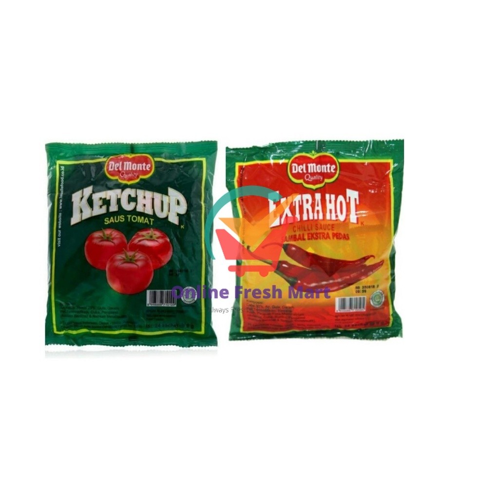 

Delmonte Saus Tomat Ketchup Sachet Saos Sambal Extra Hot Chili Sauce - Online Fresh Mart Denpasar