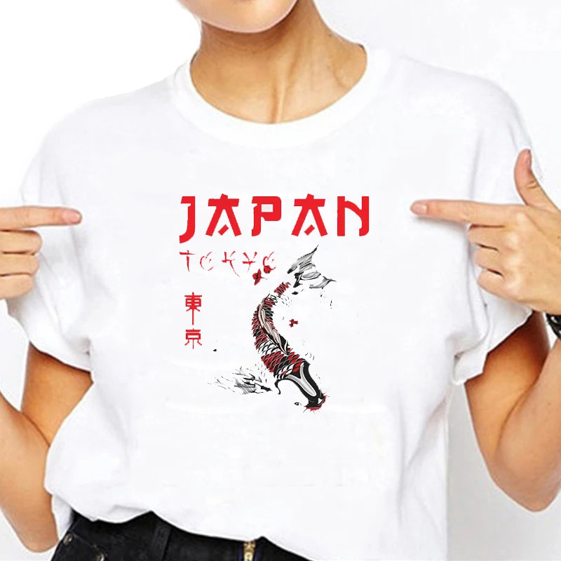 Japanese Fuji Dragon Yakuza Tokyo Koi Fish T-shirt Atasan Streetwear Ukuran Plus Khusus untuk Pria K