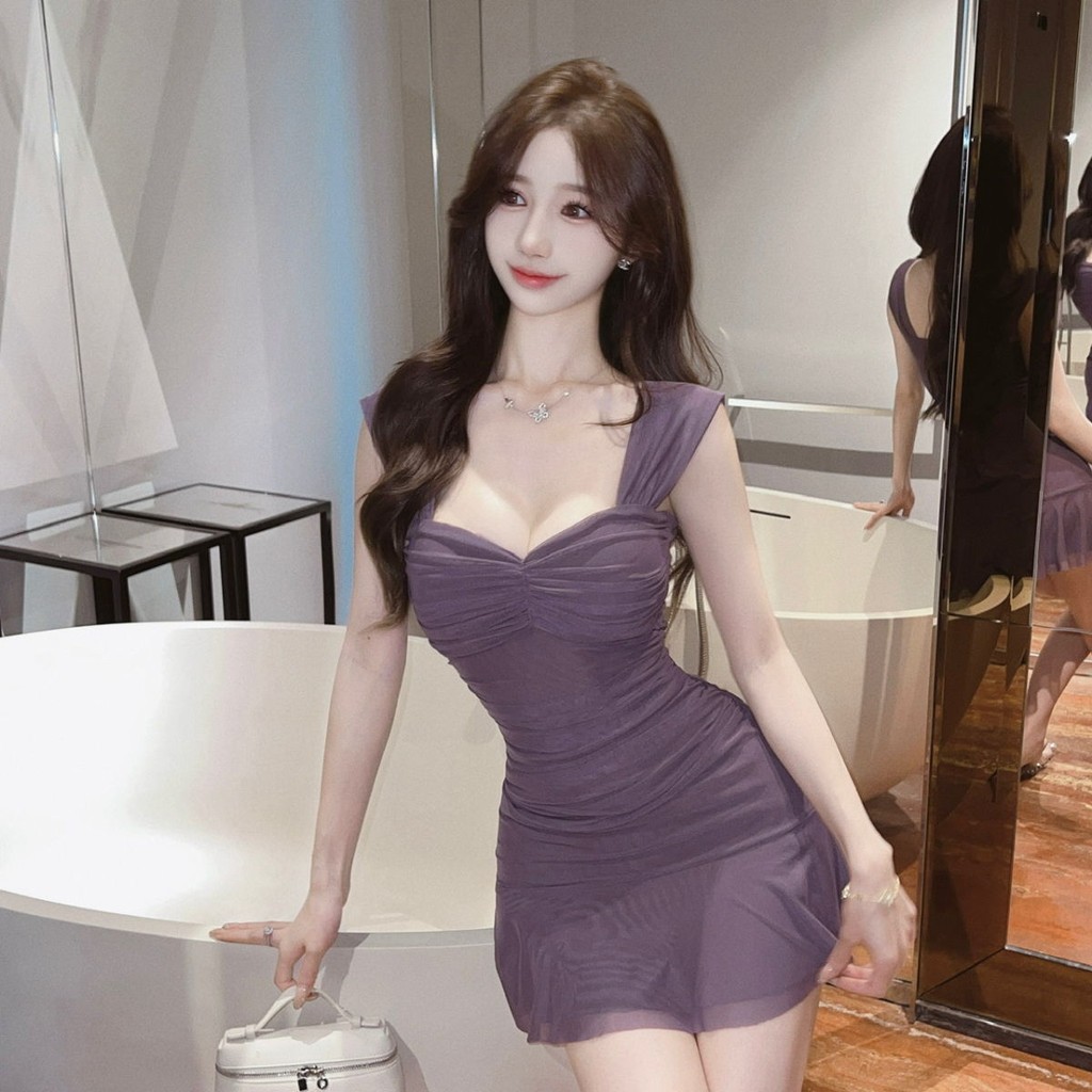 Dress suspender seksi lipit dress party dugem 2025