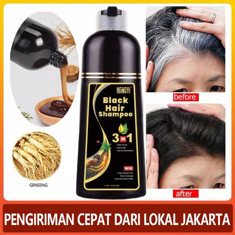 100% Original Shampo Penghitam Rambut Uban Menjadi Hitam Permanen Sampo Penghilang Uban Shampoo Uban Menjadi Hitam Black Herbal Natural Polygonum Multiflorum Hair Blackening / Vitamin Rambut - 500 ml