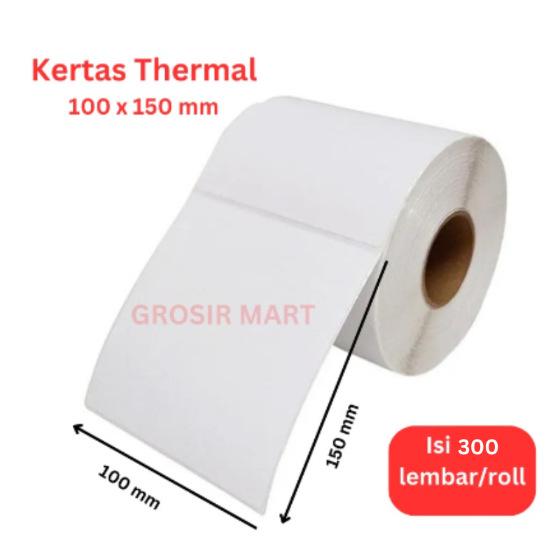 

Kertas Thermal Kertas Label Resi Barcode ukuran 100x150mm A6 isi 250 LEMBAR PER 1 ROLL Kertas Resi Tempel