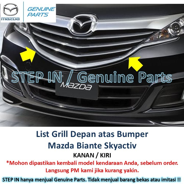 Lis Chrome KANAN KIRI list grill grille garnish krom Mazda BIANTE skyactiv original genuine baru