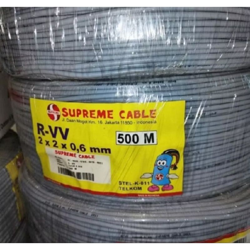 Kabel Supreme Kabel Telephon Meteran R-VV 2X2X0.6 Meteran Kelipatan 100 MeterCO