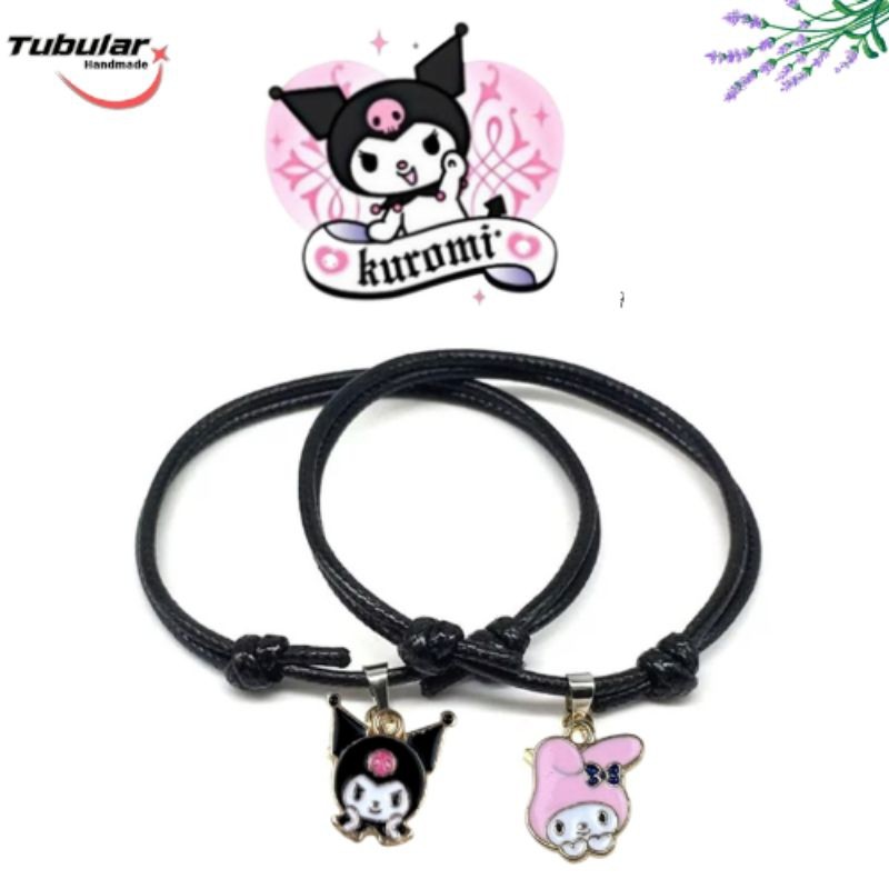 TUBULAR|| FREE BOXS Gelang Couple Pasangan Aestetic Kuromi Design Simple Minimalis Lucu Kopel Bestie