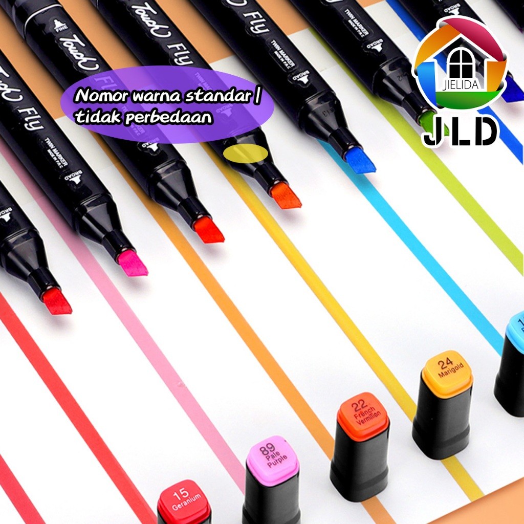 

JAMIN MURAH !!!JieLiDa Spidol Warna Stabilo Touch 24/36/48/60/80 Warna Dual Side Fine Art Brush Pen Sketsa Animation Markers Twin Market Set Spidol(BISA LANGSUNG ORDER)
