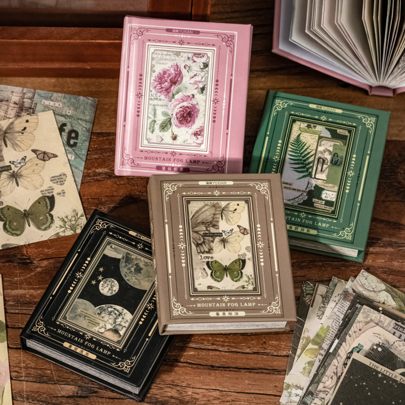 

Mr. Paper, 4 Styles, 60PCS/bag, Mini Hardcover Material Book, DIY Creative Handmade Collage Decoration Scrapbook Material Paper