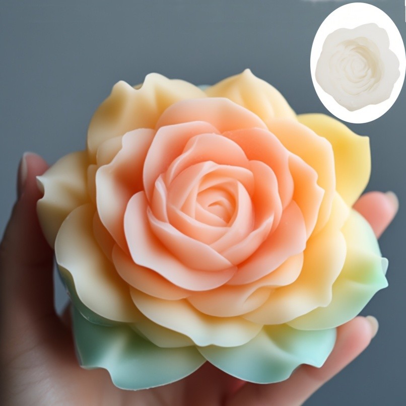 

3D Large Peony Flower Candle Silicone Mold Blooming Rose Flower Resin Molds Mother's Day Gift Wedding Decor Flower Gypsum Mould