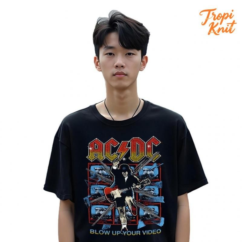 T-shirt Kaos / Premium Tshirt ACDC - Blow Up Your Video / Kaos Wanita Pria / Kaos ACDC boxy