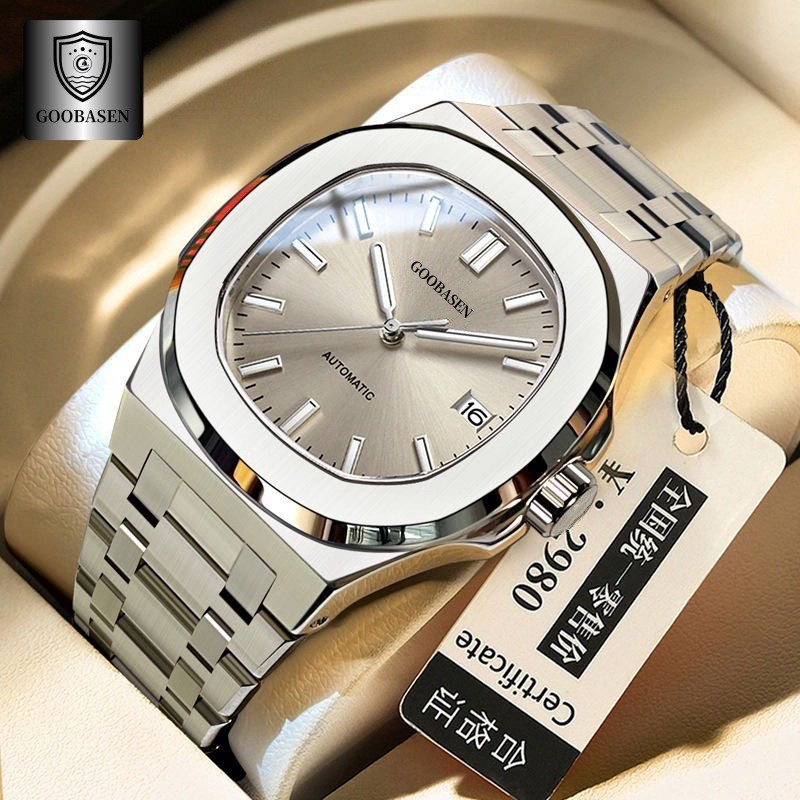 

Jam Tangan Pria Guberson Bernilai Tinggi Tahan Air Ultra Tipis Kalender Imitasi Jam Tangan Mekanik